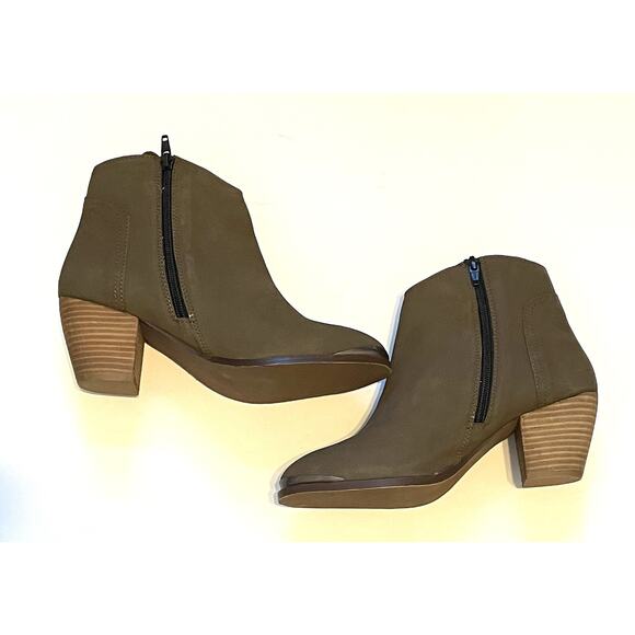 Diba Pointed Western Metal Toe Zipper Bootie Boots Green Size 8 NEW - Picture 7 of 9